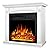 R.W.FLAME 27” Electric Fireplace Mantel Wooden Surround Firebox, TV Stand with Freestanding Electric Fireplace, Remote Control, Adjustable Led Flame, 750W/1500W (Cream)