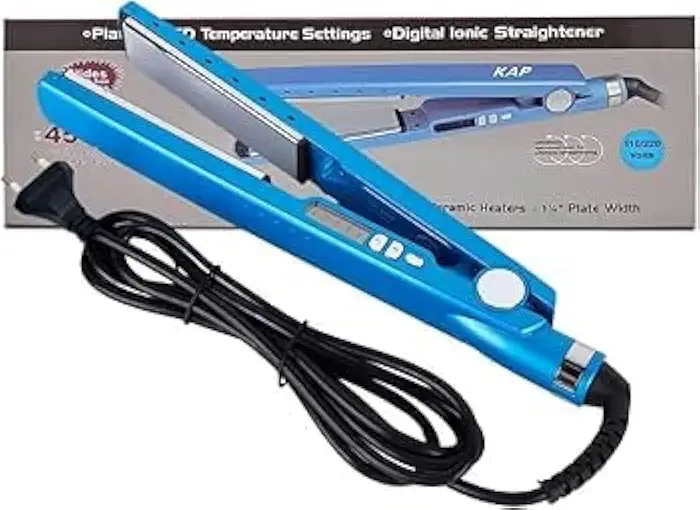 Chapinha de Cabelo Azul Bivolt Kapbom – Prancha Alisadora Portátil com Aquecimento Rápido, Placas Alisadoras, Ideal para Alisar e Modelar Todos os Tipos de Cabelo