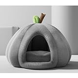 猫 べッド 犬 ベッド 冬 ペットベッド ペットハウス ふわふわ もこもこ 保温防寒 寒さ対策 猫グッズ 犬グッズ 通年適用 犬 猫 ドーム型 クッション 洗える グレー 耐噛み 滑り止め 35*35*26cm ペットクッション