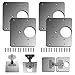 Placa Reparación Bisagra,4 unidades acero inoxidable juego de reparación con tornillos de fijación para muebles de madera, cocina, armarios, muebles (4 Piezas)