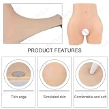 Adima Silikonowe Majtki Crossdressera Odpinane Spodnie Wzmacniające Biodra Ukrywanie Bokserek Gaff dla Osób Transpłciowych,White(upgrades),One Size