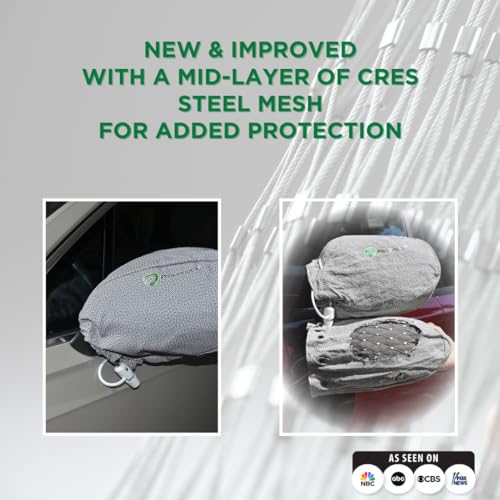 New & Improved ProKevLock Vehicle Side Mirror Covers Set with Anti-Theft Lock, UHMWPE, HPPE, 304 CRES Steel Mesh, Fits all Vehicles & Most Pickup Trucks, Protection from Ice, Bird Droppings, Version 3 - Thumbnail 7
