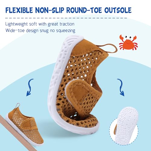 Image of LeIsfIt Toddler Water Shoes Boys Girls Barefoot Aqua Socks Kids Breathable Quick-Dry Swim Shoes for Beach Pool Surf