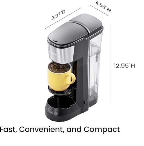 CHEFMAN Single Serve Coffee Maker, K Cup Coffee Machine: Compatible with K-Cup Pods and Ground Coffee, Brew 6 to 12oz Cup Drip Coffee Maker, 40oz Water Reservoir, Cup Lift, Filter Included - image 8