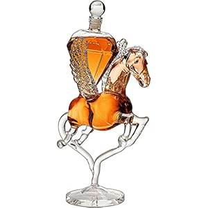 Pegasus Diamond Crystal Decanter, For Wine & Whiskey – The Wine Savant – 12″ Tall Dazzling Crystalline – For Wine, Spirits, Scotch, Bourbon, Cognac and Brandy – 500mL – Pegasus Horse Winged Diamonds