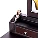 VASAGLE Vanity Makeup Set with 7 Drawers, 2 Brush Slots and 4 Open Compartments, Dressing Table with Tri-Fold Necklace Hooked Mirror, Solid Wood Legs, Cushioned Stool, Dark Espresso URDT06Z