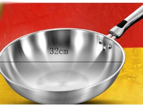 Wok de acero inoxidable 32 cm resistente a alta temperatura miniatura 5