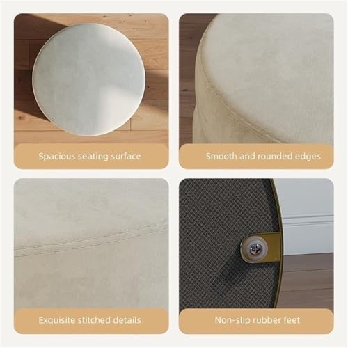Pouf de rangement gain de place velours gris tabouret coiffeuse