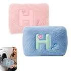 2 Borsa Acqua Calda Elettrica per Ciclo - peluche Rosa e Azzurro Rimovibile e Lavabile 500w - Boule scaldamani elettrico - Regali Natale Donna Uomo