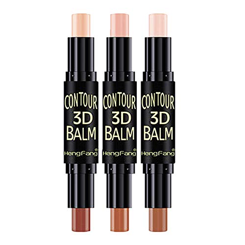 MEICOLY 6 Colors Highlight Contour Stick Double Head Facial Repair Bronzer Concealer 3D Wonder Stick 2 in 1 Body Shading Stick Foundation Cream Pen,3pcs Set