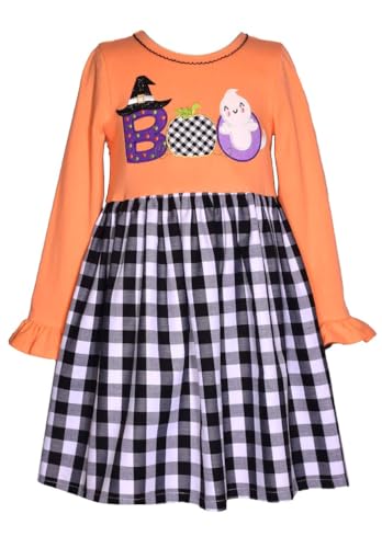 Bonnie Jean Girls Size 4-16 Orange Black Halloween Harvest Dress