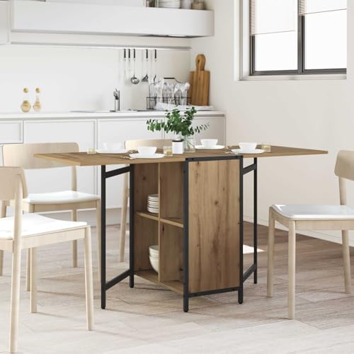 Table de salle à manger pour petit espace en bois d'ingénierie chêne - 3