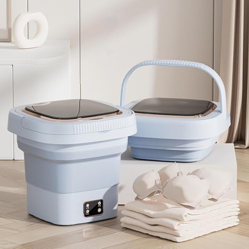 Máquina de Lavar Roupa | Máquina de lavar pequena dobrável 9L com função de desidratação - lavadora