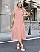 Zeagoo Polka Dot Dress for Women Midi Summer Dresses 2026 Short Sleeve Dress Casual Pleated Long Dresses Pleated Sundress, Pink Dot L