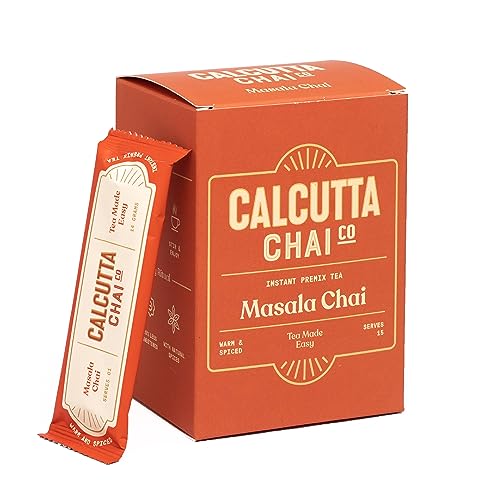 Image of Calcutta Chai Co - Masala Chai | Instant Tea Premix | 15 Sachets | 210g | Made with Assam Tea | Added Natural Spices | Low Sugar