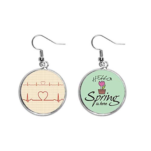 Pendientes de electrocardiograma con diseño creativo de corazón para joyería de primavera 1