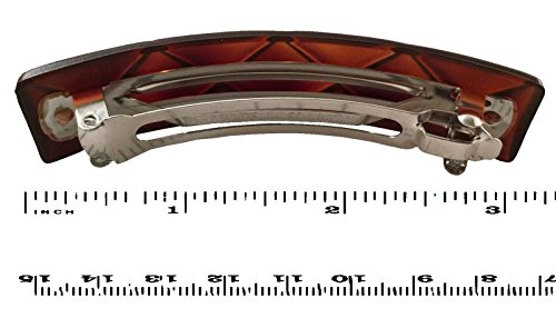 Pasador de pelo rectangular de concha de tortuga francesa de 8.9 cm para mujer 4