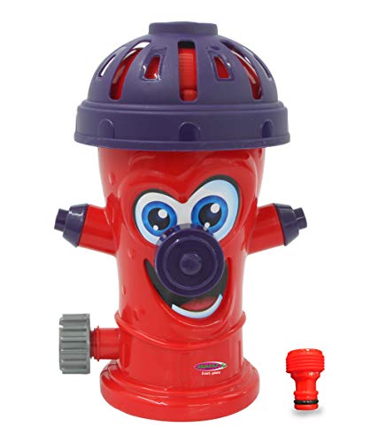 Jamara 460622 Mc Fizz Wassersprinkler Hydrant Happy Hydrantenstreuung dreht Sich und sprüht Wasser schnelle Installation Verbindung zu Standard Schlauchsystem bringt Spaß und Abkühlung Mehrfarbig