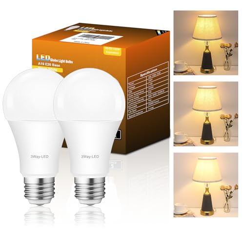 Zorykn 3 Way Light Bulbs 30 70 100 Warm White E26 Medium Base 2 Pack