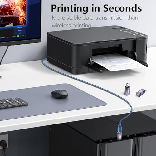 Image of ETZIN USB to USB B Adapter,USB 2.0 A Male to USB B Printer Female Conncet Extender, MIDI Type A to B Converter for Laptop /Computer /Hard Drive /Printer /Scanner Extender Connection EPL-1575CC