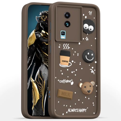 Image of Pikkme Back Cover for iQOO Neo 7 5G / Neo 7 Pro 5G | Cute Fun Cartoon 3D Bear Silicone Full Body Protection Bumper Cover (Brown)