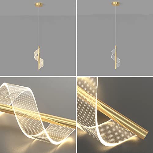 Mini lampe suspendue de chevet dorée avec 3 modes couleur LED - 6