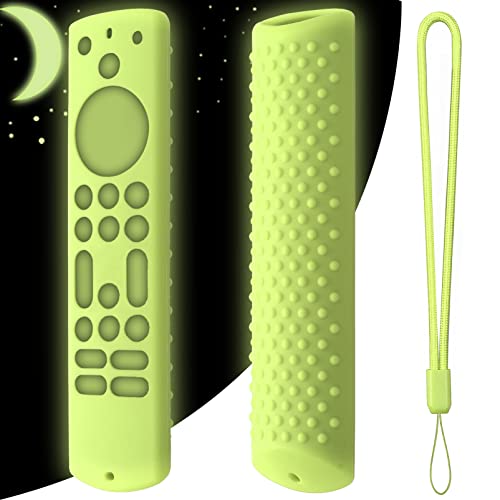 Image of Silicon Cover Compatible with New Fire TV Cube Remote, Amazon Basic Smart LED TV Remote, Onida Fire TV Remote (Only Silicone Cover Included) - Luminiscent Green