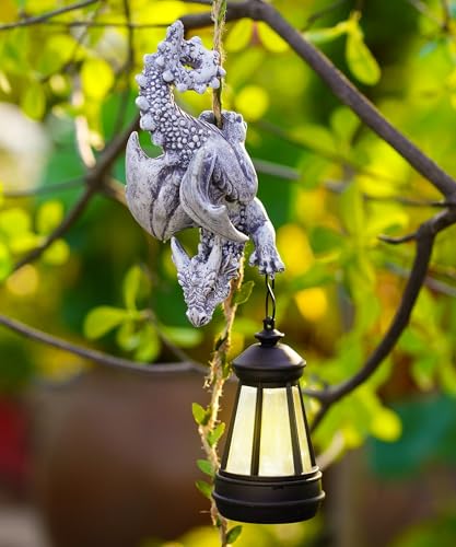 Yeomoo Hängend Drachen Figuren mit Solarlampen Gartendeko für...