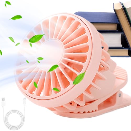 Sghtil Ventilador de abrazadera | Ventilador de escritorio personal - 3 velocidades alimentado por batería recargable para cinta de correr golf al aire libre transporte de mascotas viajes y cochecito