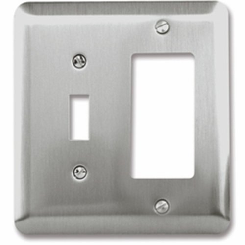 Amerelle Devon Round Corner Single Rocker Steel Wallplate in Brushed