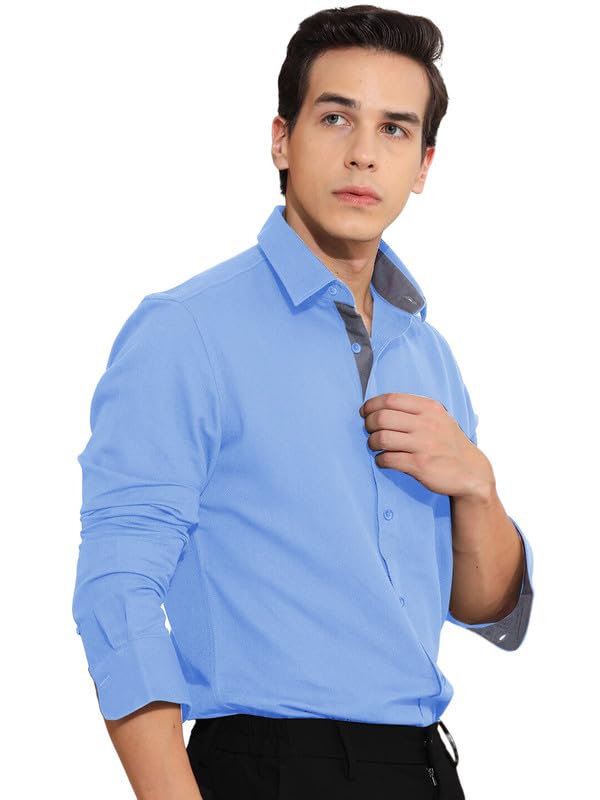 tee projekt Cotton Office wear Shirt|| Solid Shirt for Men's|| Casual Shirt for Men||Long Sleeve Spread Collar Shirt for Men-picture-24