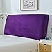 LZstrong Bett Kopfteil Husse Bezug, Samt Kopfteilabdeckung, Elastische Kopfteil Schutzabdeckung, All-Inclusive-Design Einfarbig Vollfarbschutz (Purple,120-135cm)