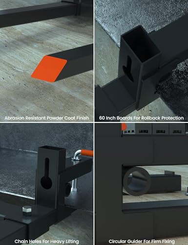 Garvee 60" Clamp on Pallet Forks, 2000LBS Heavy Duty Quick Attach Bucket Fork with Adjustable Stabilizer Bar for Tractor Loader Skid Steer,Black