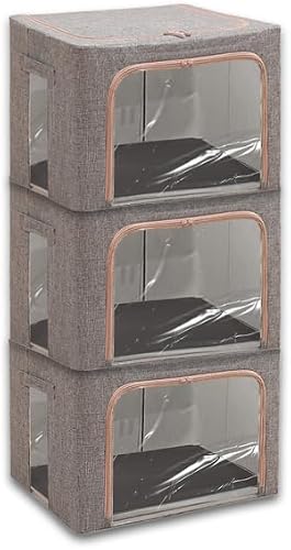 Storage Boxes for Clothes,Foldable Closet Storage w/Clear Window