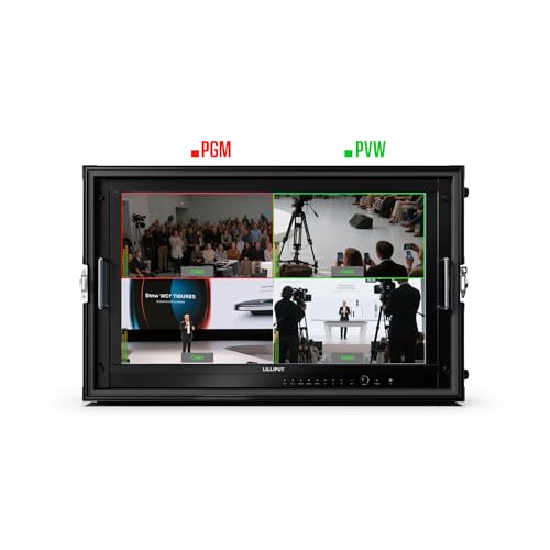 Image of LILLIPUT PVM270S 27 inch Multiview Broadcast Monitor - 1000 Nits, Dual 3G-SDI, Triple HDMI 2.0, 4-Channel Multiview, 3D LUT, HDR, Live Streaming Monitor (PVM270S-VBP with V Mount)