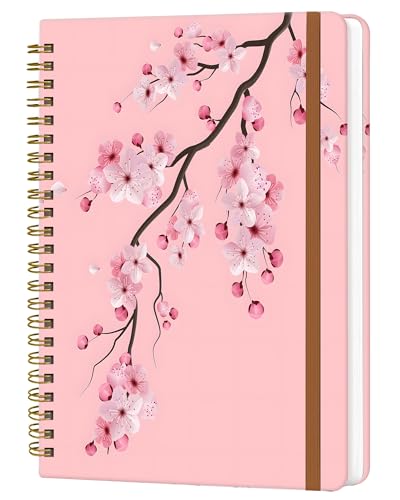 Joli journal ligné avec couverture rigide fleurie et papier épais format A5