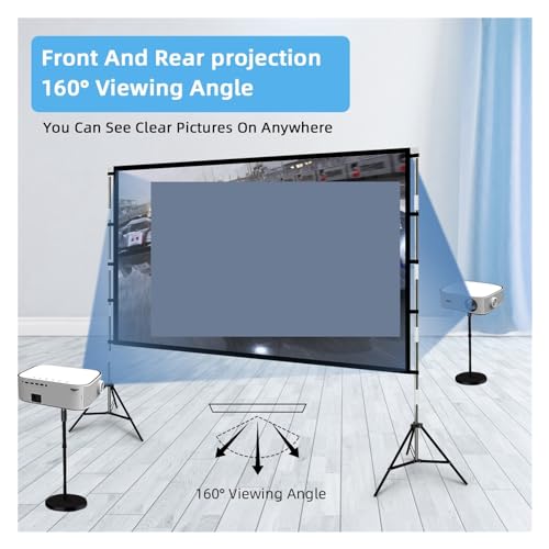 Pantalla de proyector plegable doble trípode 100 pulgadas miniatura 2