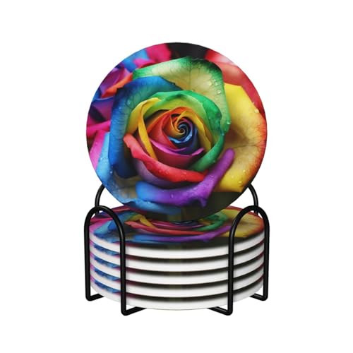 Dessous de verre en céramique pour décoration d'intérieur et table de mariage rose