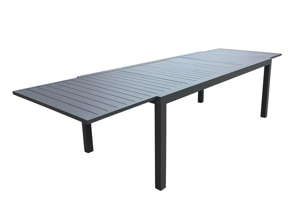 milani home - tavolo da giardino allungabile, alluminio, 10 posti, antracite, piano 160 x 240 cm