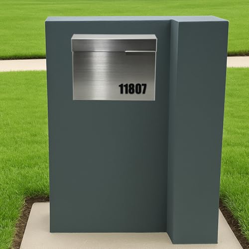 Image of 304 Stainless Steel Outdoor Mailbox with Rain Cover | Wall-Mount Large-Capacity Mailbox with Rust-Resistant Design for Homes, Apartments, Offices & Businesses, Silver