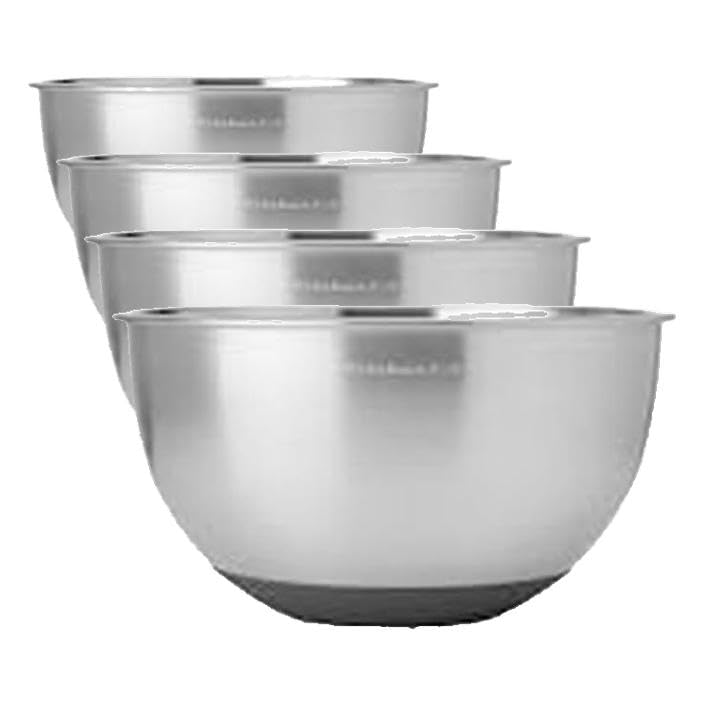KitchenAid Stainless Steel Mixing Bowls, Set Of 3 (Pack of 4)