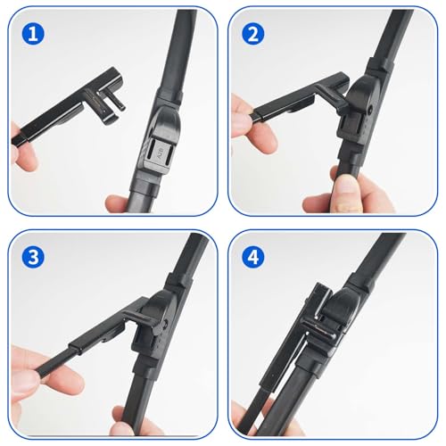 TURVEX Wiper Blades for Ford Focus Hatchback MK2 Mar 2006 to Jan 2011, Complete Front Window Wiper and Rear Wiper Set, 26" 17" 6" Windscreen Wipers Blade Set - Quiet & Easy Installation (2+1) - Image 4