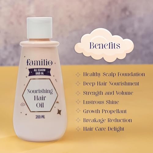 Image of Familio Baby Hair Care Combo Oil and Shampoo | Gentle Nourishing Shampoo + Natural Hair Oil | Tear-Free, Sulfate & Paraben Free | Safe for Newborns, Kids & Teens Full Hair Ritual | 200 ml (Pack of 2)