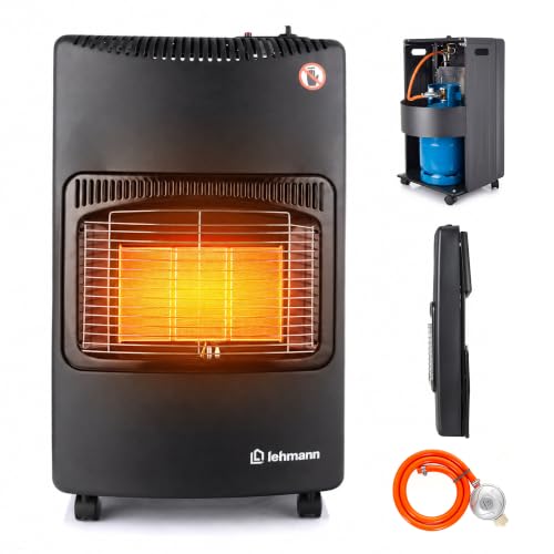 LEHMANN Gasheizer, Gasheizung 4,2 kW, bis 80 m², Infrarot, Piezozündung