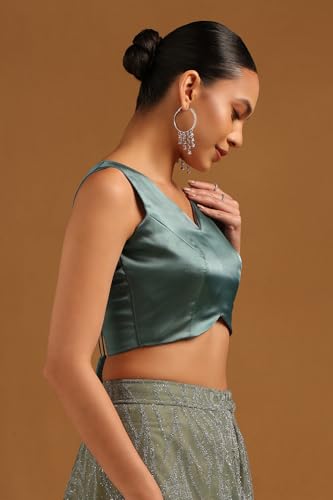 Image of Soch Womens V-Neck Tissue Princess Line Padded Sleeveless Blouse