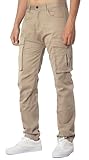 ITALYMORN Mens Cargo Pants Slim Fit Khaki Pants with Multiple Pockets (36, Khaki)