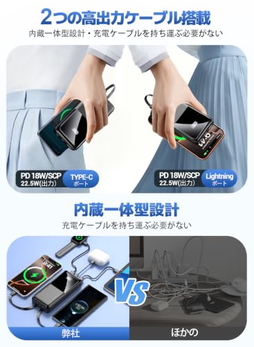 CFIAI ケーブル内蔵 モバイルバッテリー