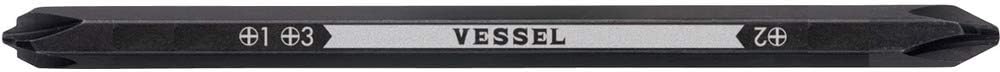 VESSEL PD1412311 Ball Grip, Dedicated Replacement Shaft Bit, Double Ended +2/ +1 & +3 x 110