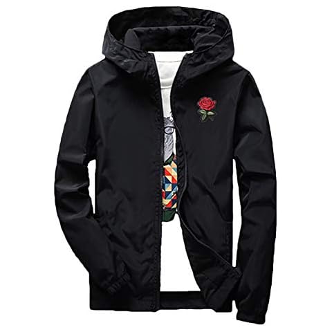 Rexcyril Men's Lightweight Floral Windbreaker Jacket Cover