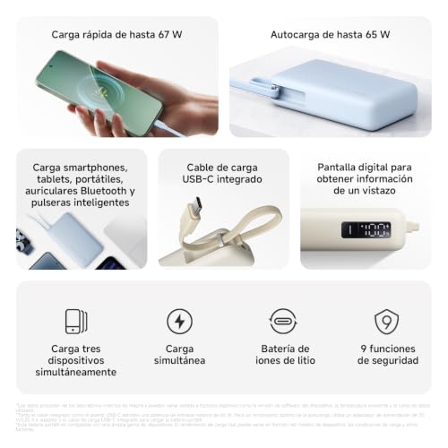 Xiaomi 67W Power Bank 10000, batería externa para viajes en color canela 2
